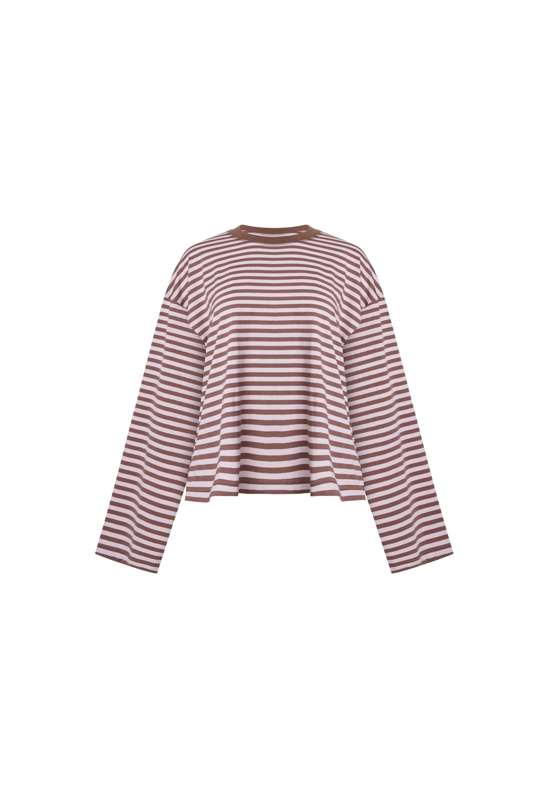 BLOOM LONG SLEEVE - CHOCOLATE BLUSH STRIPE