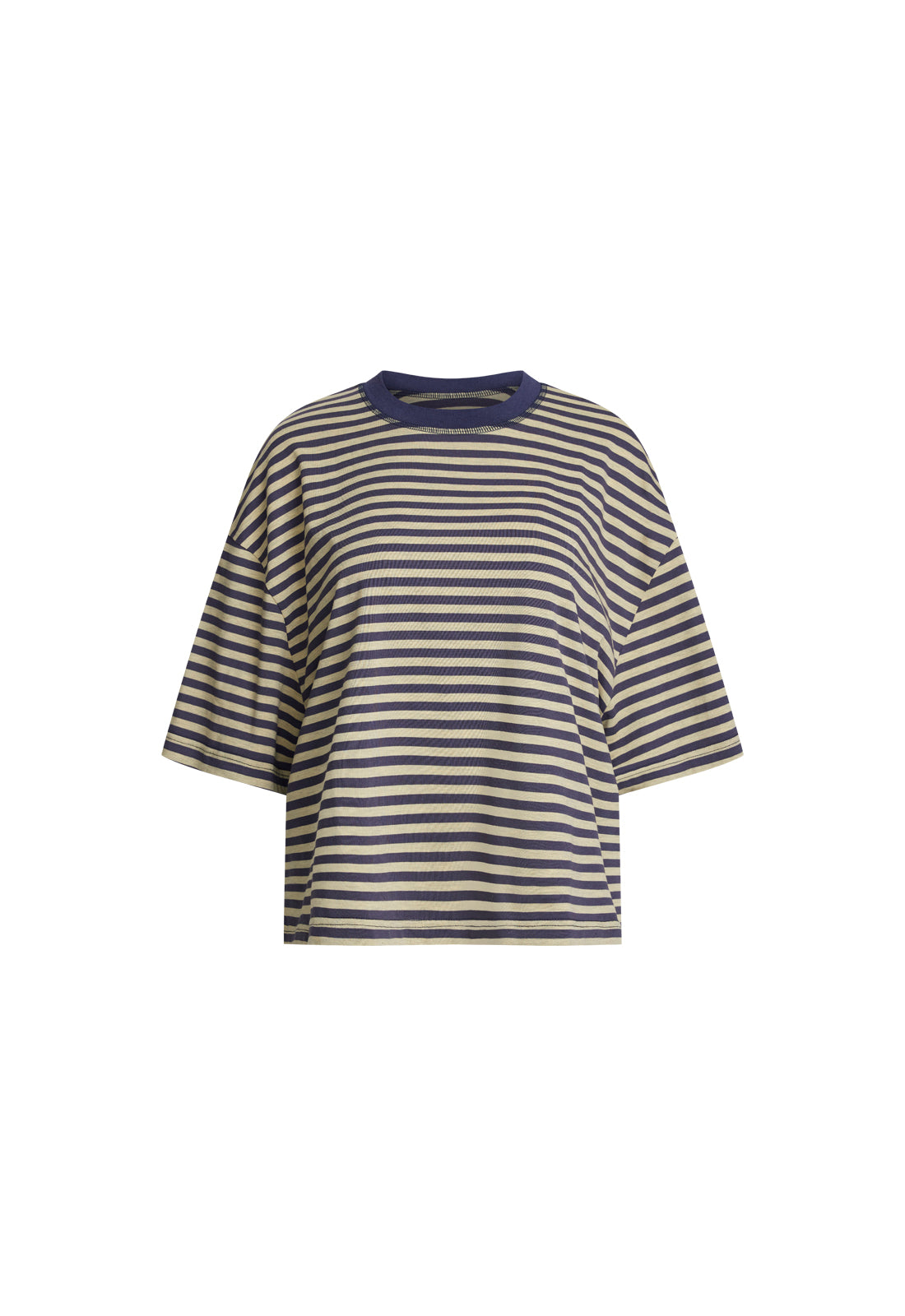 BLOOM SHORT SLEEVE - BEIGE STRIPE