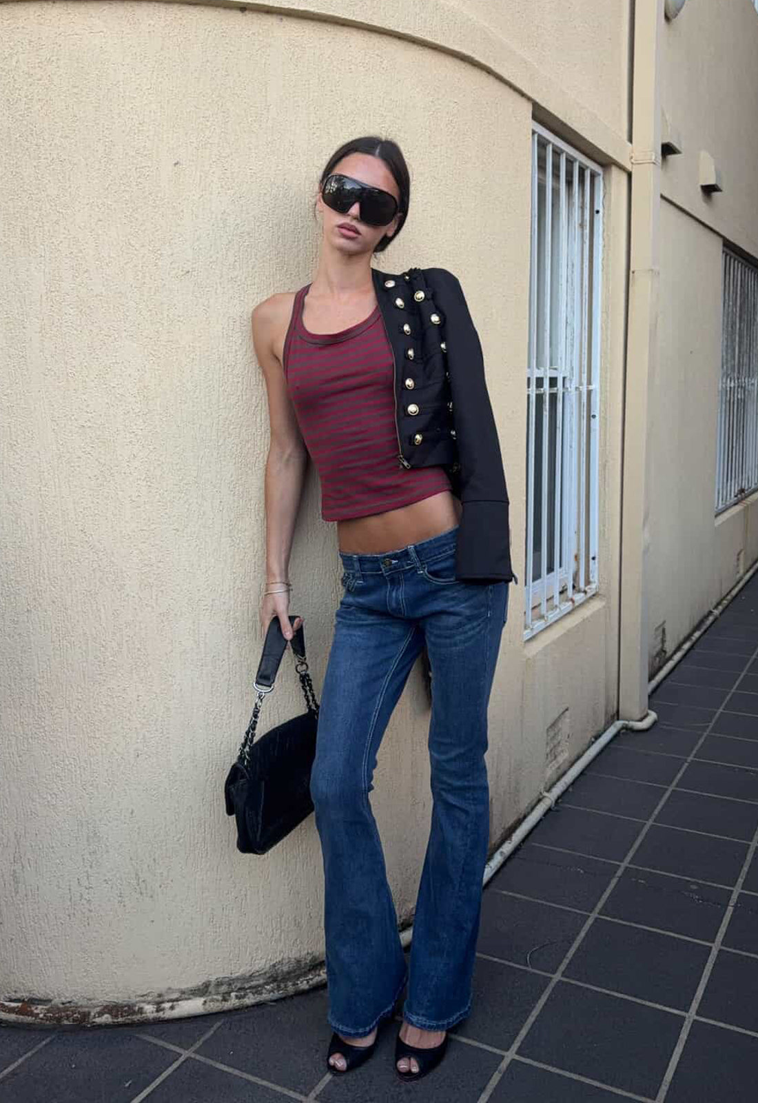 LUCKY CAMI - CHOCOLATE WINE STRIPE