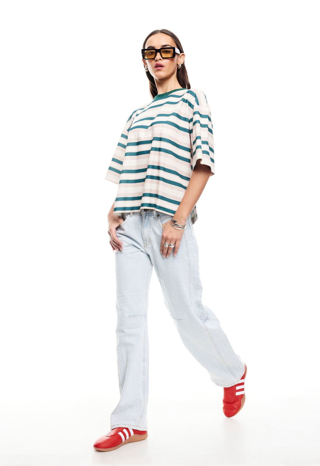 EMERGING TEE - GREEN STRIPE