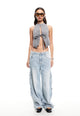 BUTTERFLY TIE TOP - ONYX GINGHAM
