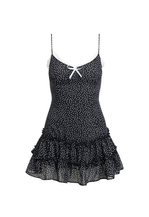 YVES MINI DRESS - ONYX POLKA