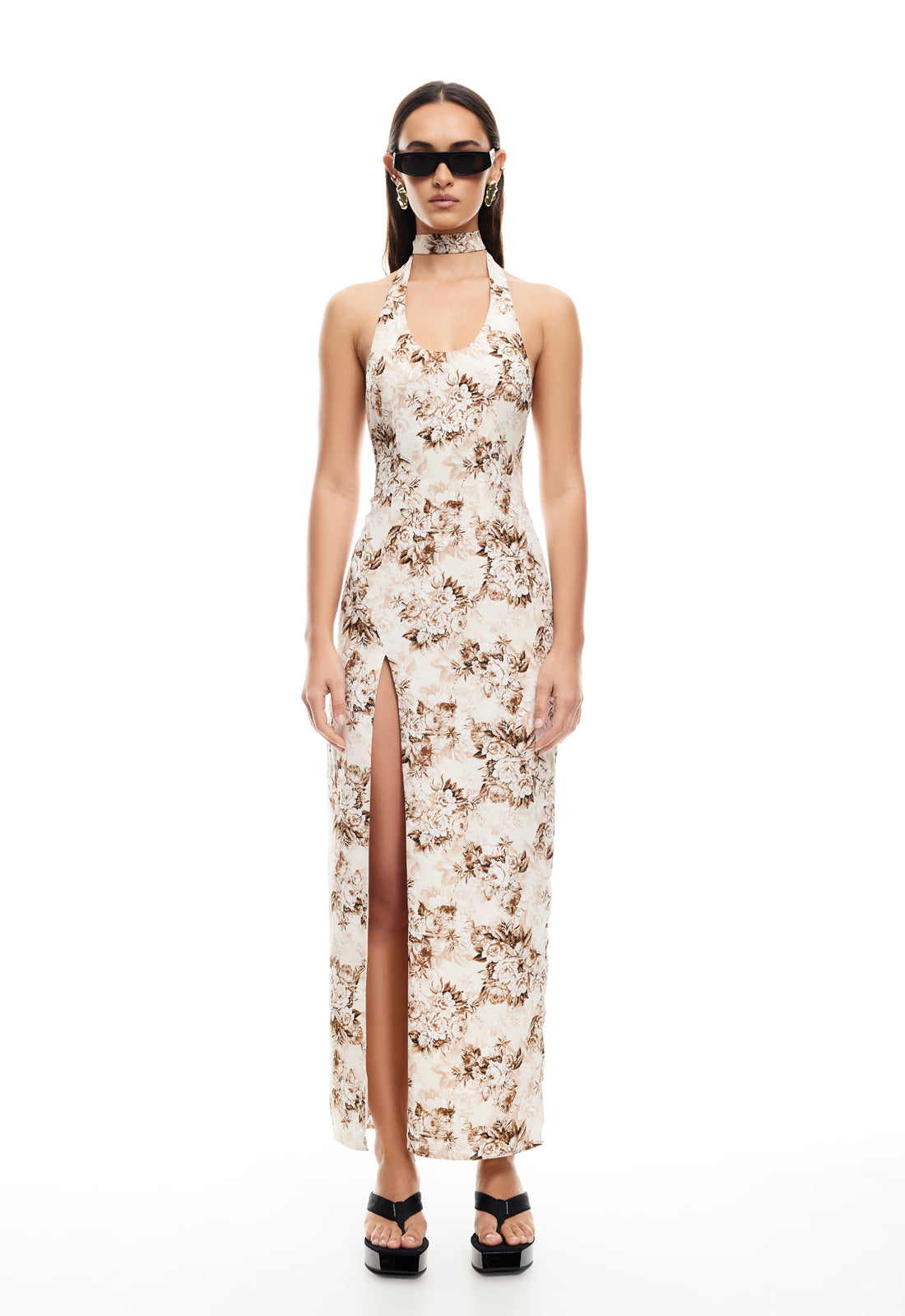 WESTWOOD MAXI DRESS - CHOCOLATE FLORAL – LIONESS FASHION