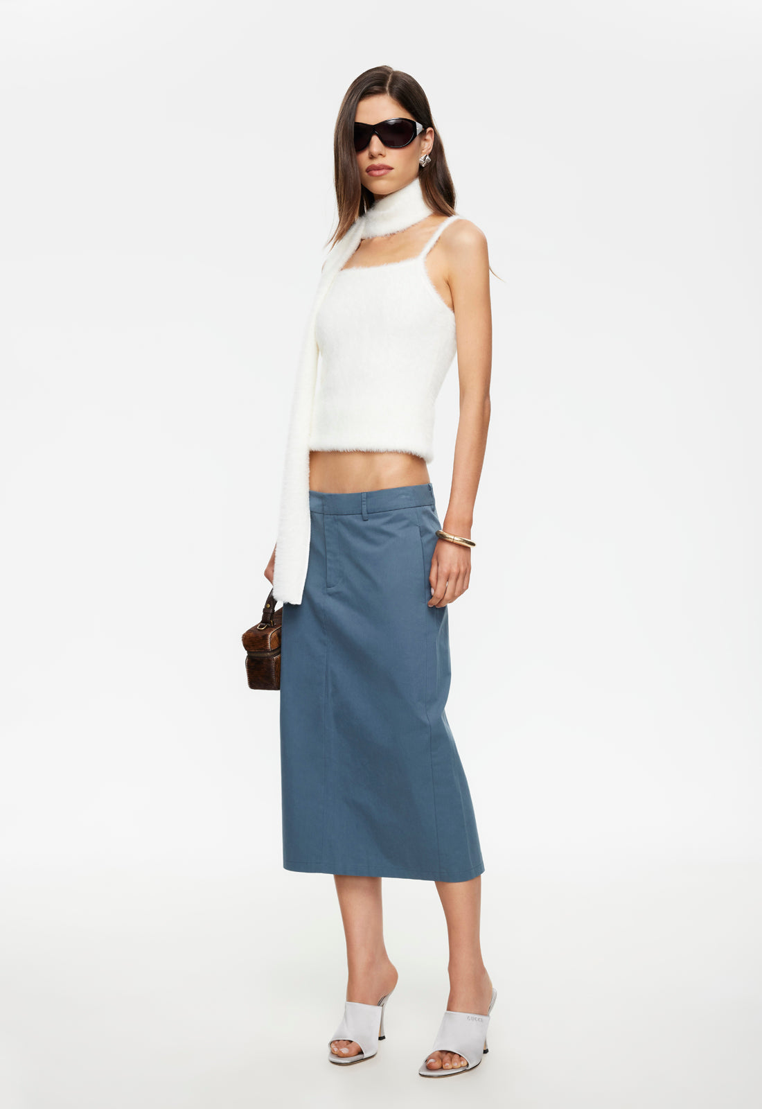 FAMIGLIA MIDI SKIRT - SLATE