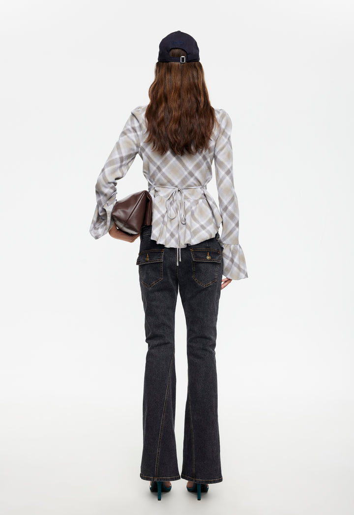 ODETTE LONG SLEEVE - ASH PLAID