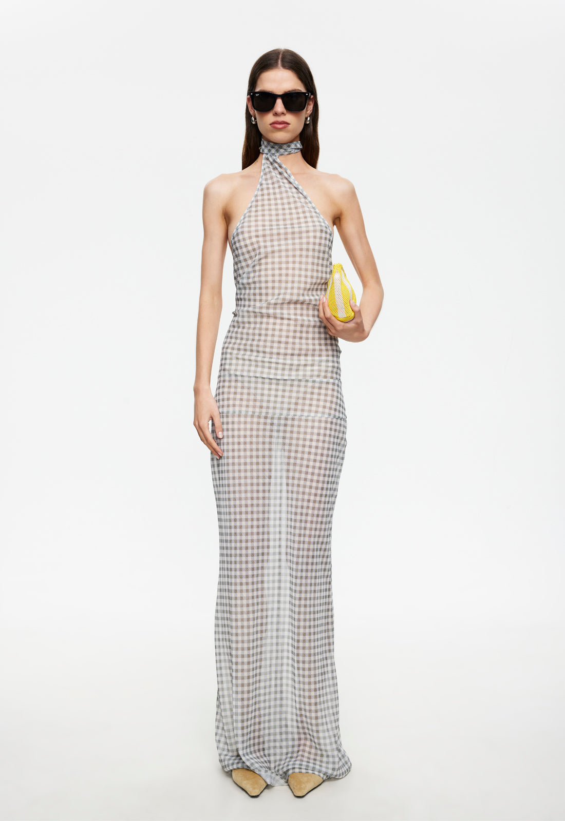 LUX MAXI DRESS - SKY CHECK