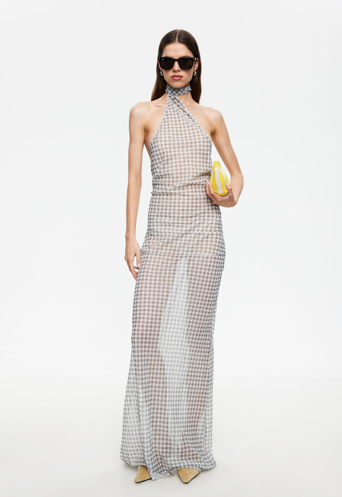 LUX MAXI DRESS - SKY CHECK