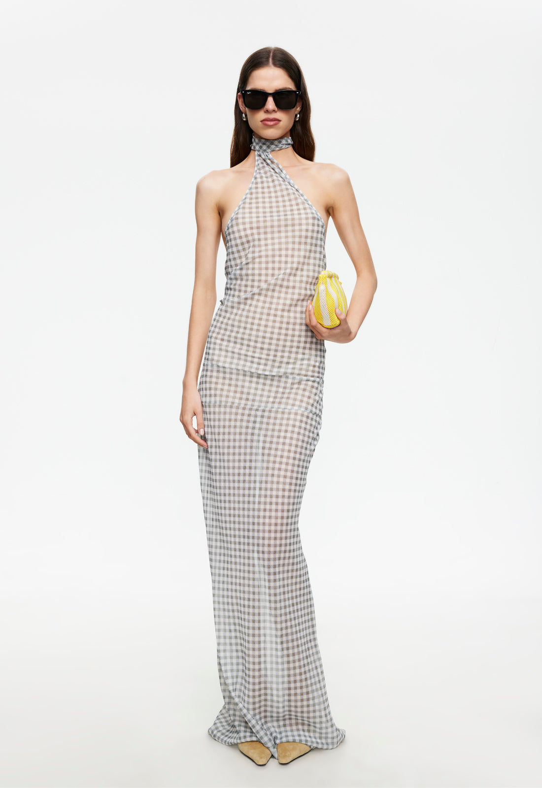 LUX MAXI DRESS - SKY CHECK