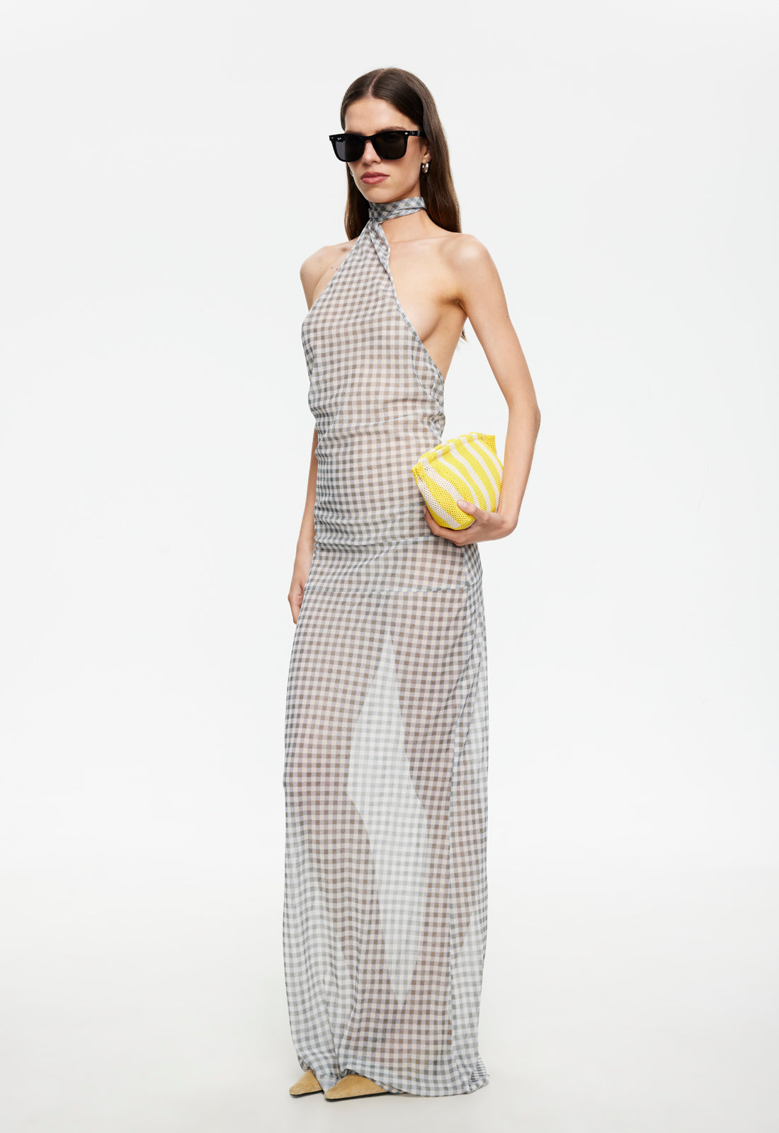 LUX MAXI DRESS - SKY CHECK