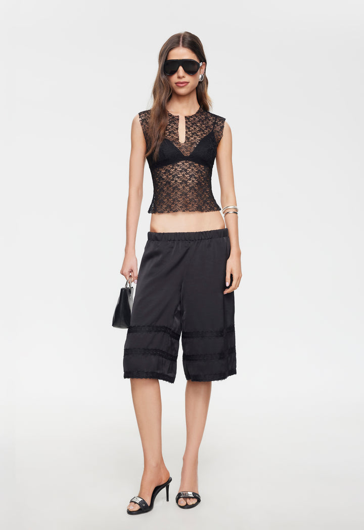 TRIBECA LACE TOP - NOIR