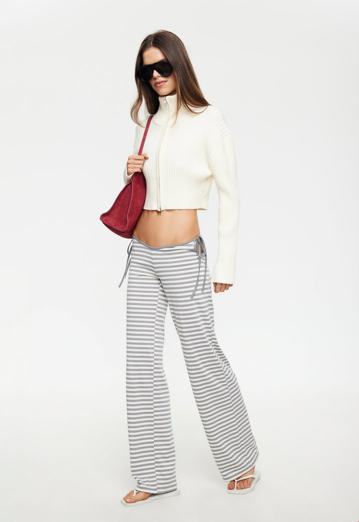 BLOOM TIE PANT - ASH STRIPE