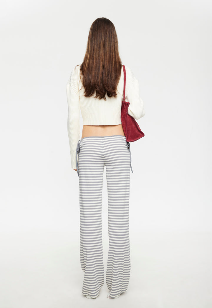 BLOOM TIE PANT - ASH STRIPE