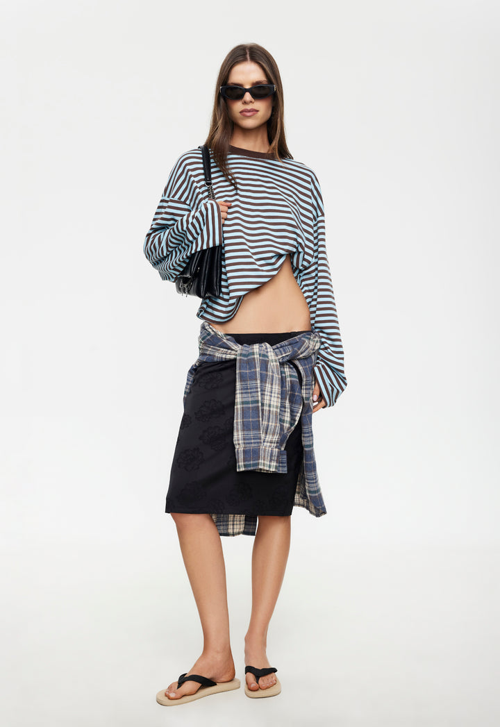 BLOOM LONG SLEEVE - CHOCOLATE SEA STRIPE