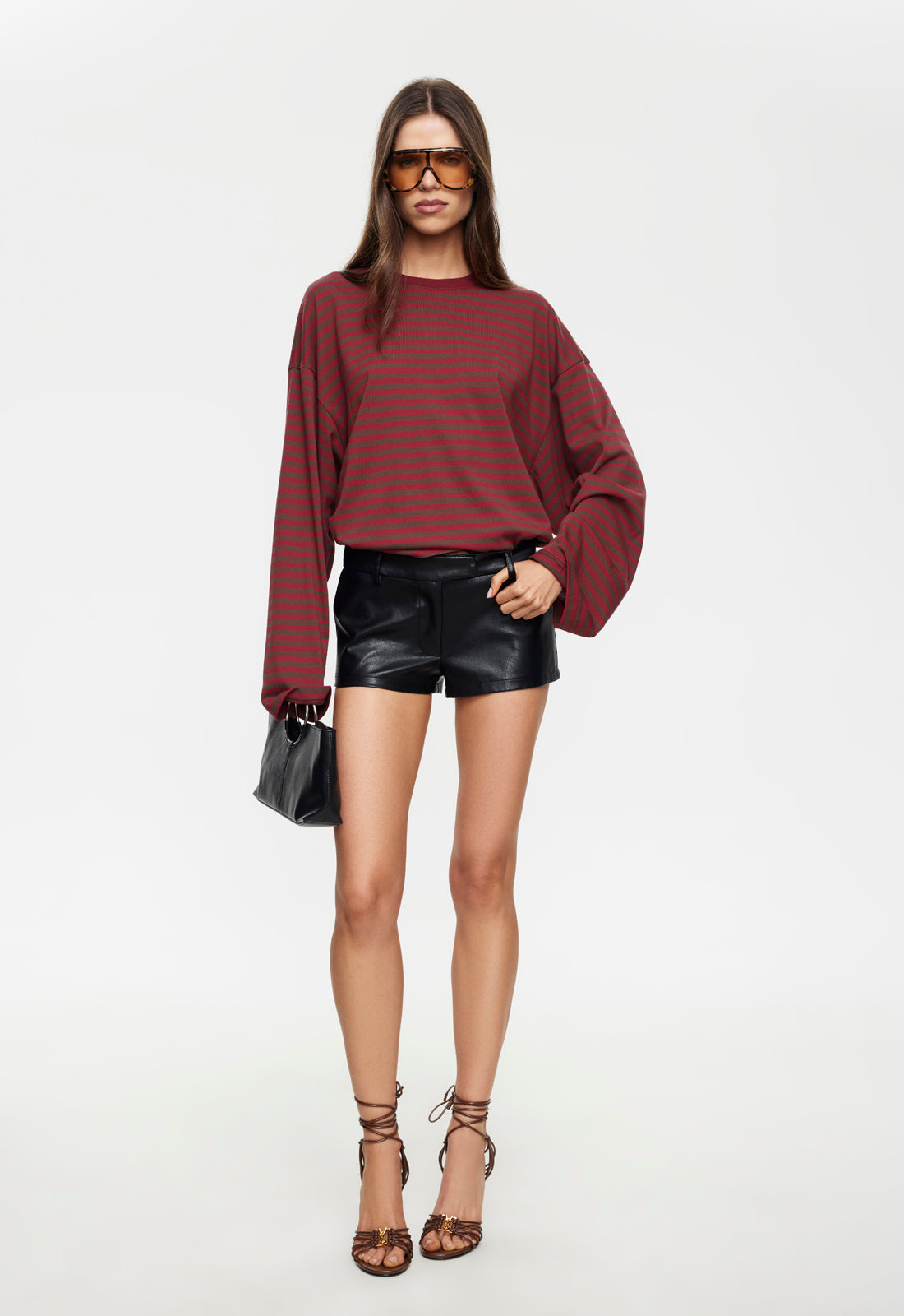 BLOOM LONG SLEEVE - CHOCOLATE WINE STRIPE