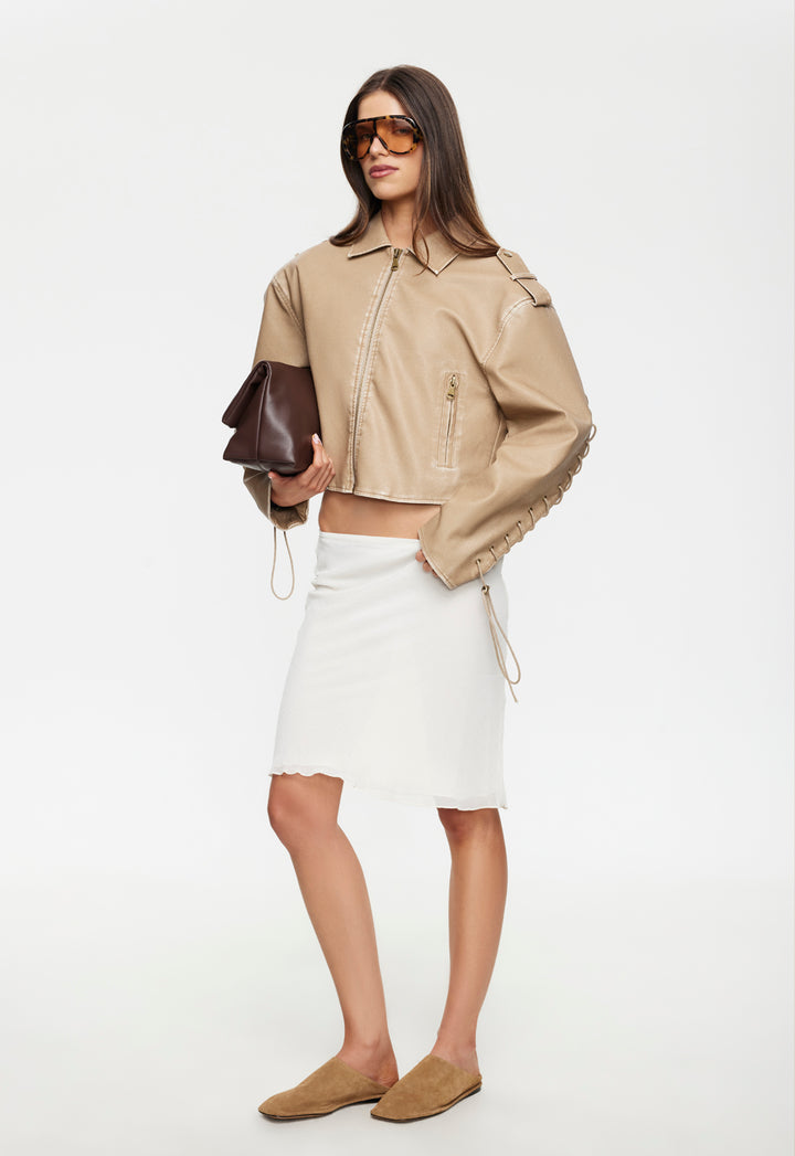 SHORELINE MIDI SKIRT - PEARL
