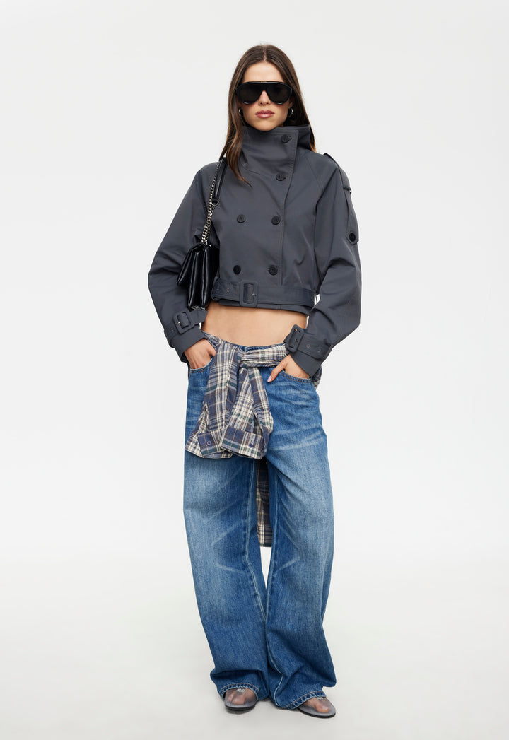 BLANC CROPPED TRENCH - OLIVE