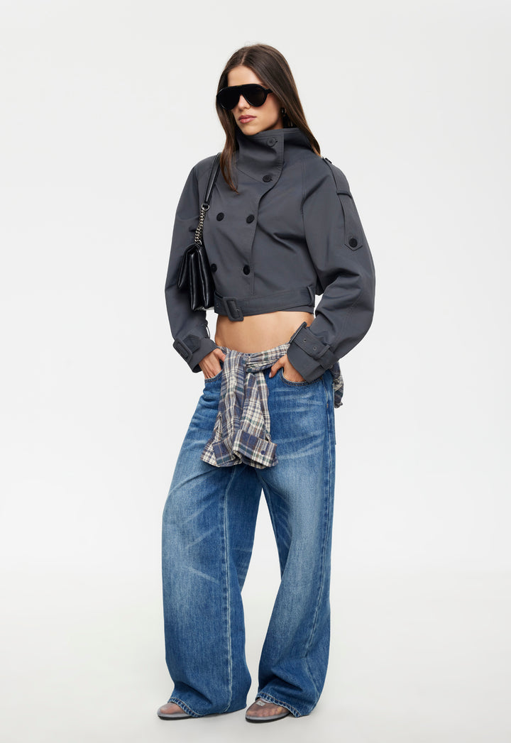 BLANC CROPPED TRENCH - OLIVE