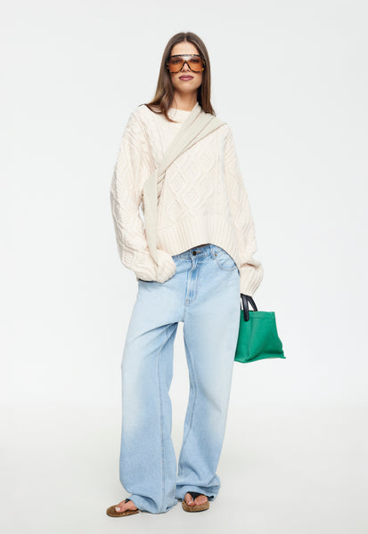 LIAISON CABLE KNIT - CREAM – LIONESS FASHION