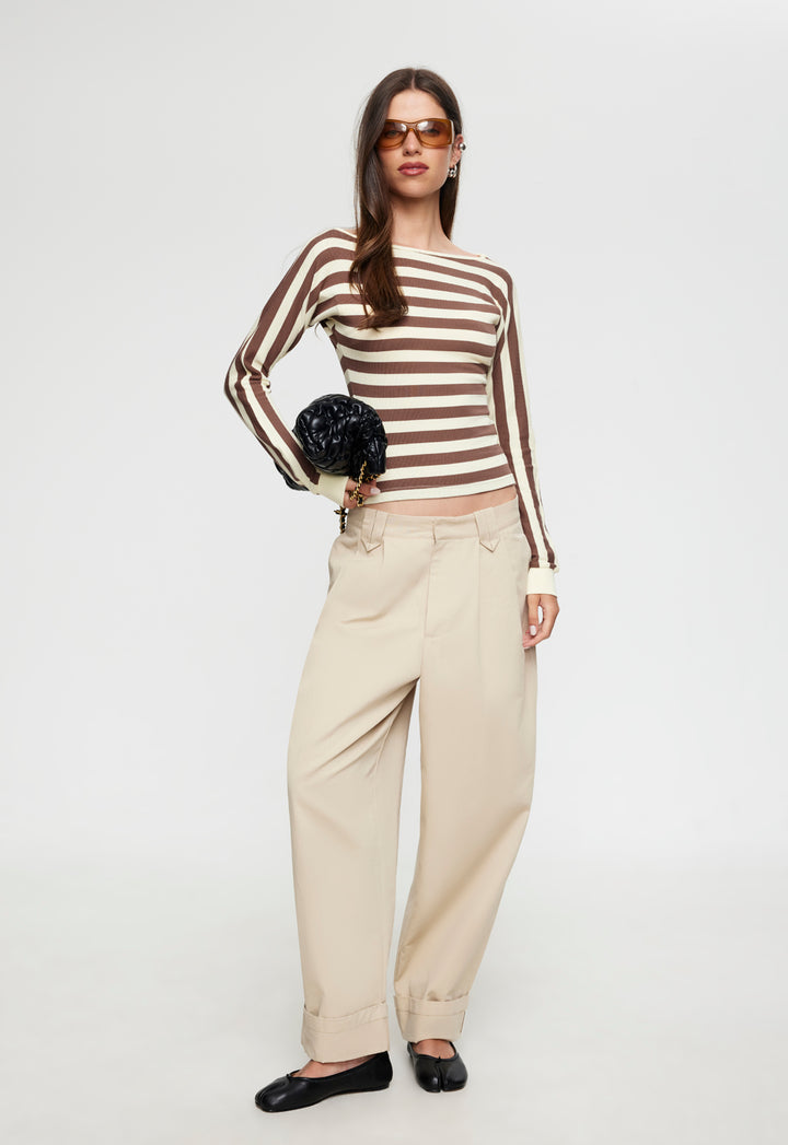 BLOOMING LONG SLEEVE - SORBET COCOA STRIPE