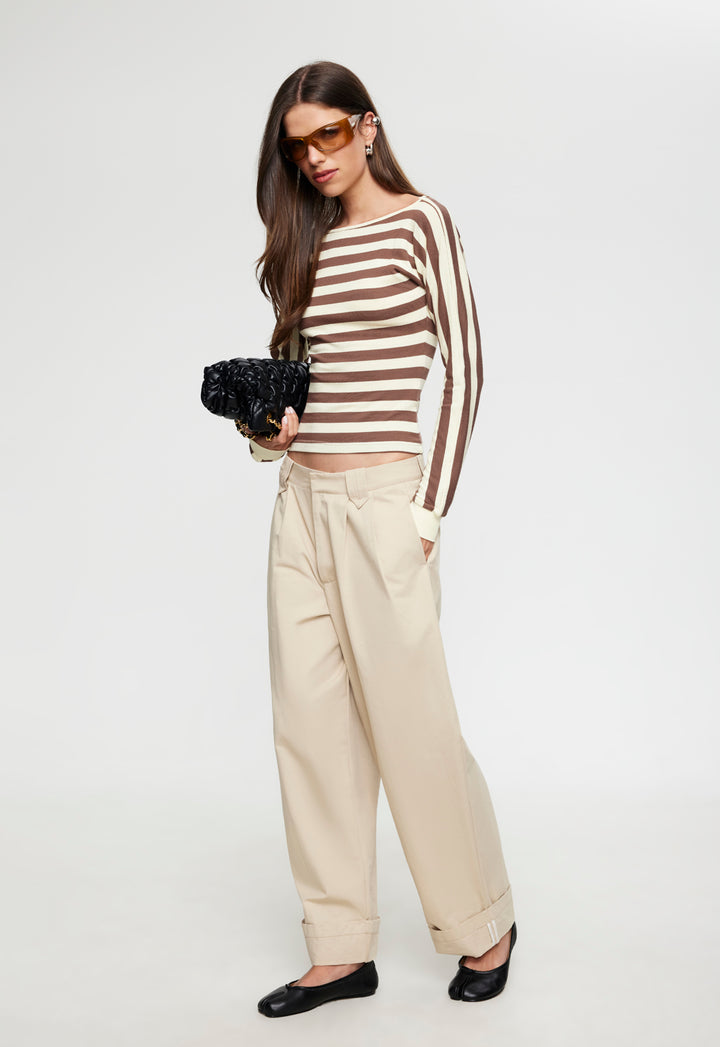 BLOOMING LONG SLEEVE - SORBET COCOA STRIPE