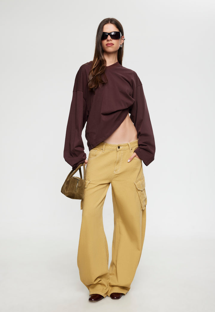 BLOOM V LONG SLEEVE - CINNAMON