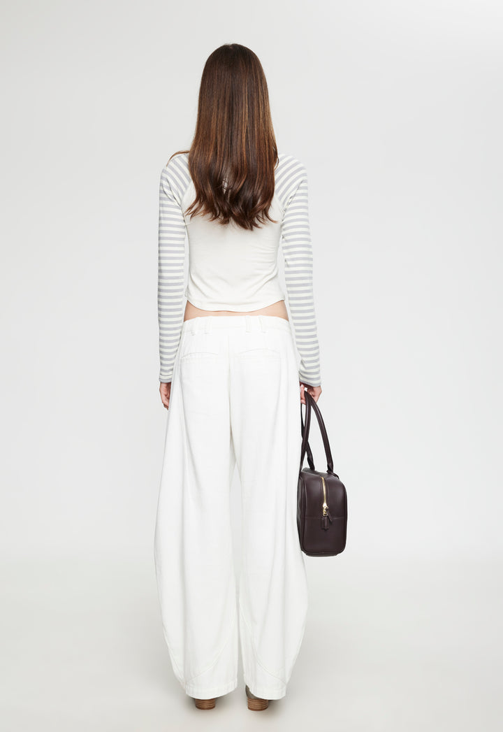 BLOOM BASEBALL LONG SLEEVE - VANILLA CLOUD STRIPE