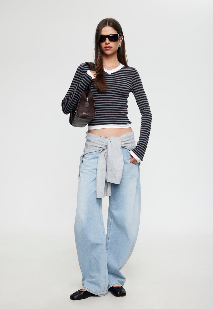 BARBIE LONG SLEEVE TOP - MIDNIGHT STRIPE