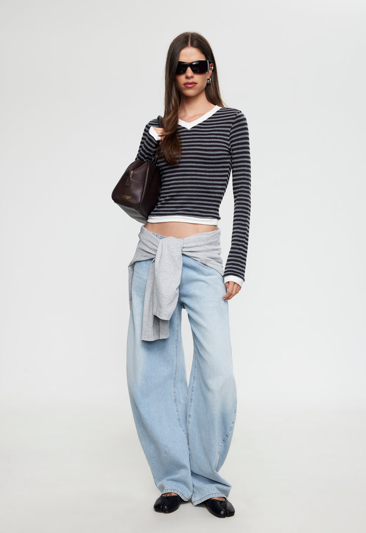 BARBIE LONG SLEEVE TOP - MIDNIGHT STRIPE