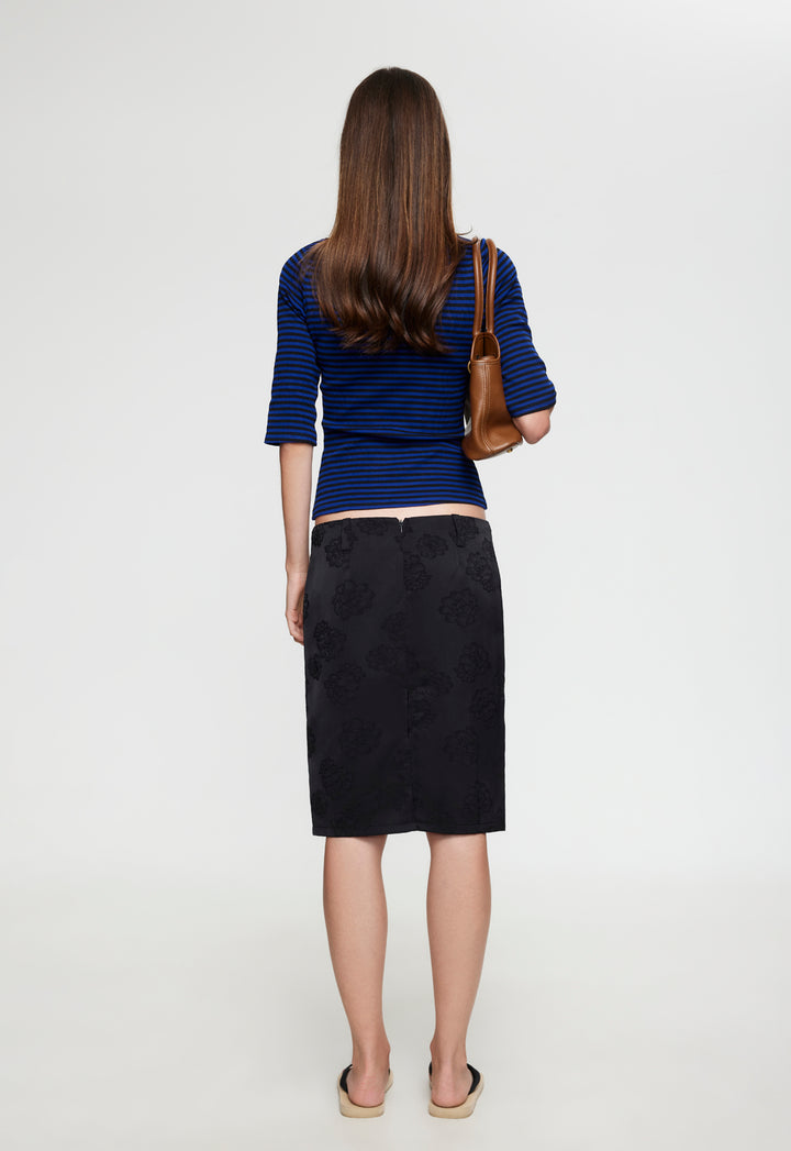 BLOOMING TEE - COBALT STRIPE
