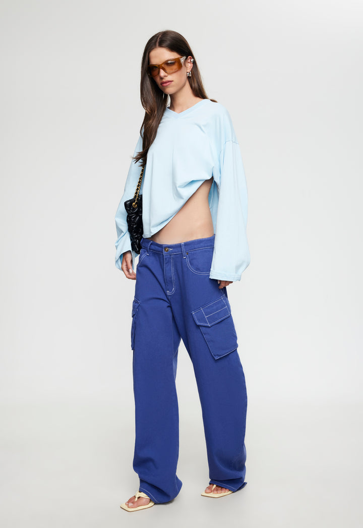 BLOOM V LONG SLEEVE - SKY