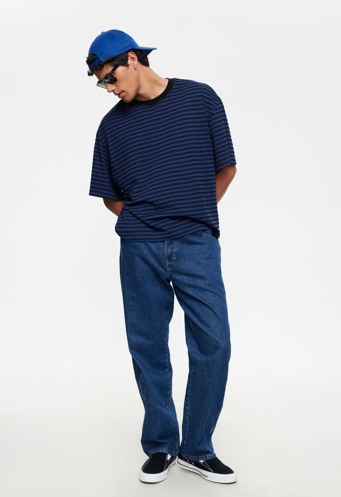BLOOM SHORT SLEEVE - BLACK NAVY STRIPE