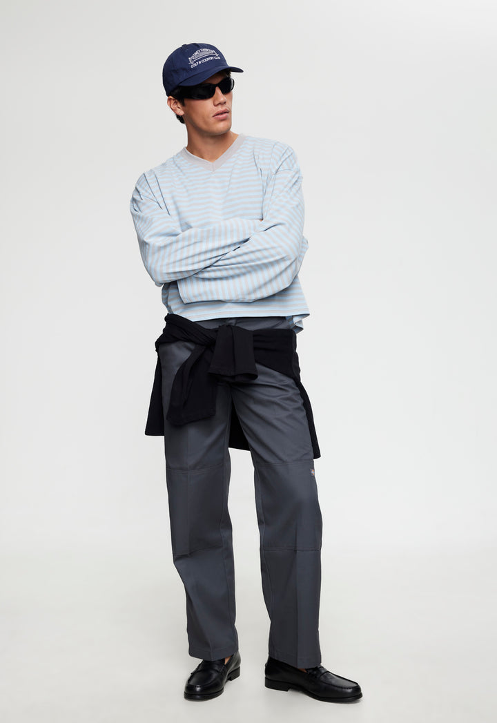 BLOOM V LONG SLEEVE - CLOUDY SKY STRIPE