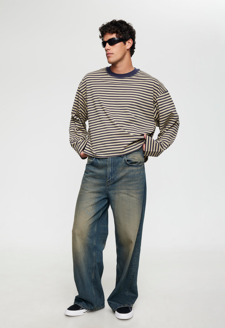BLOOM LONG SLEEVE - SLATE STRIPE