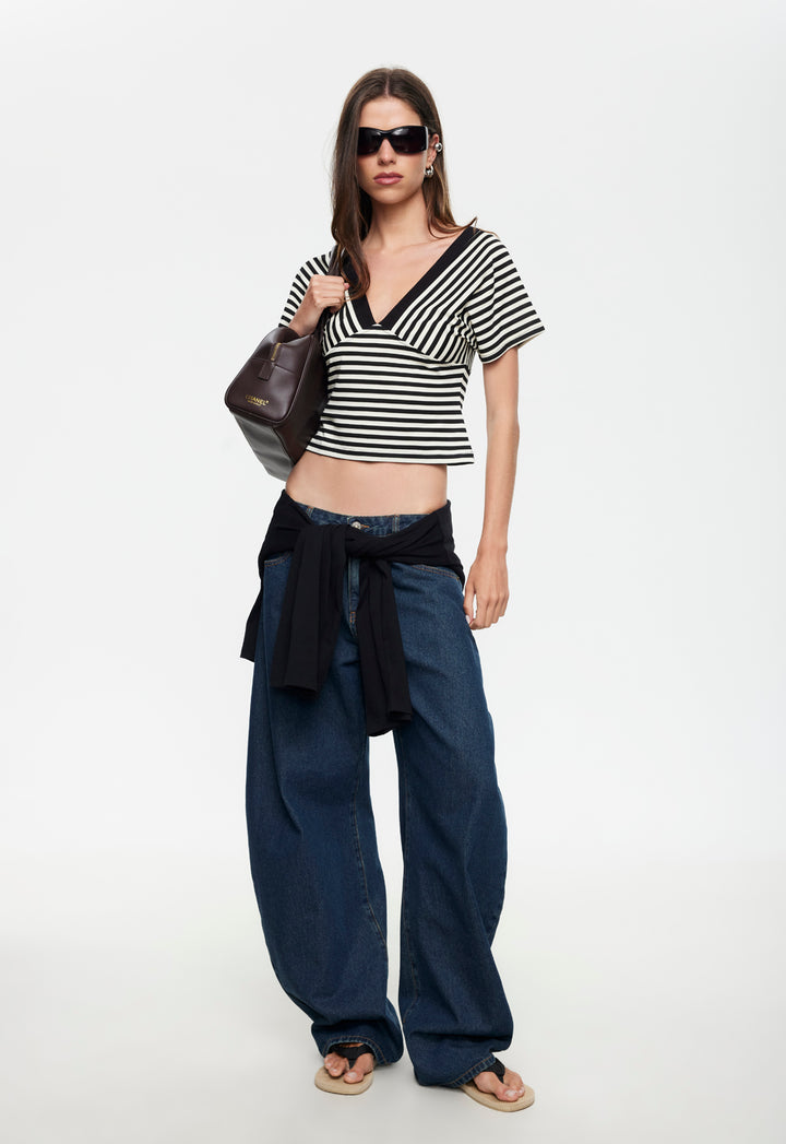 BLOOM ICON TEE - ONYX STRIPE