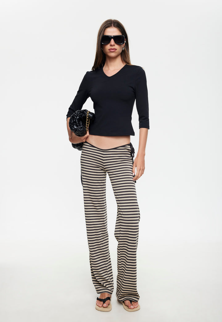 BLOOM TIE PANT - SLATE STRIPE