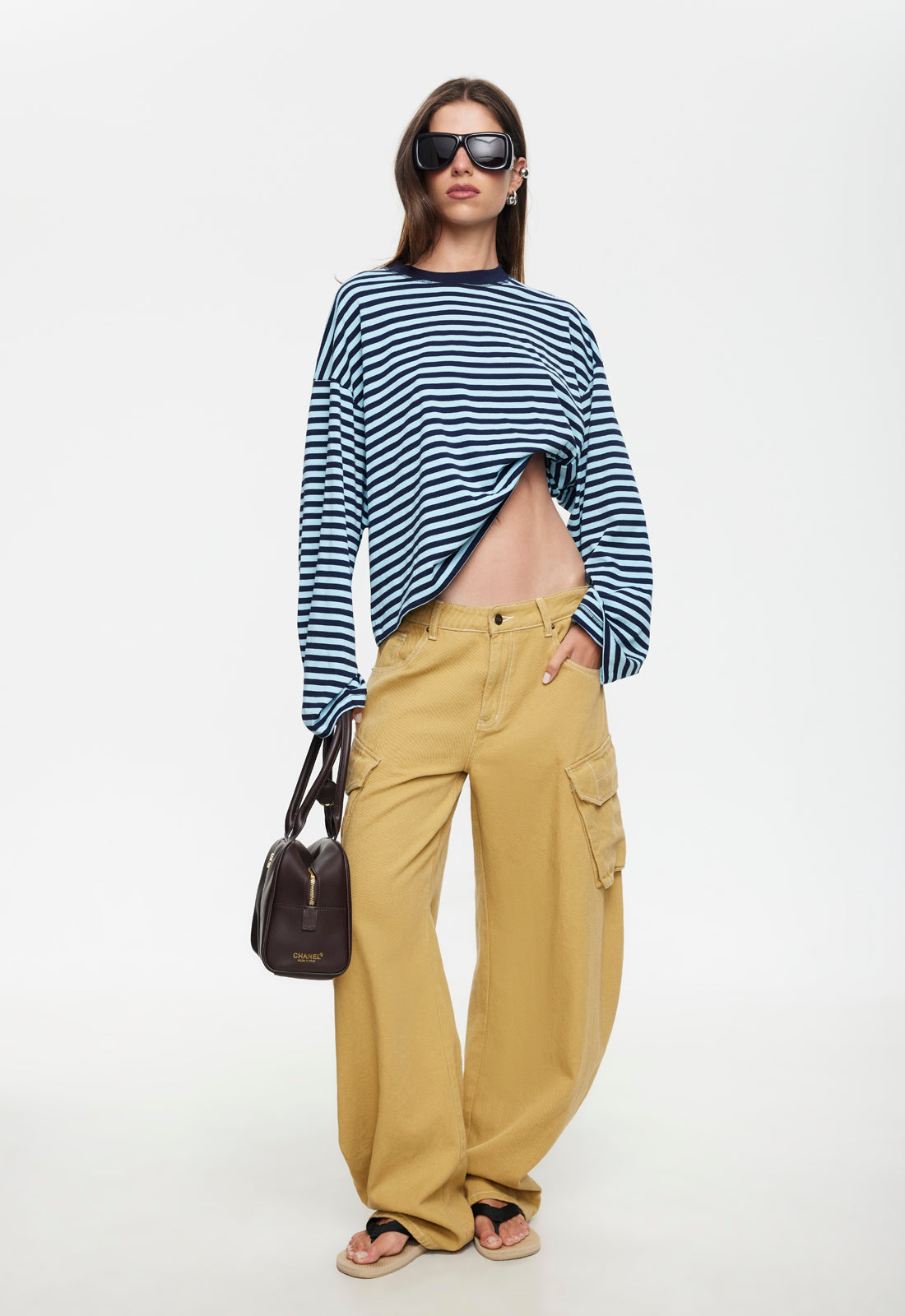 BLOOM LONG SLEEVE - NAVY SEA STRIPE