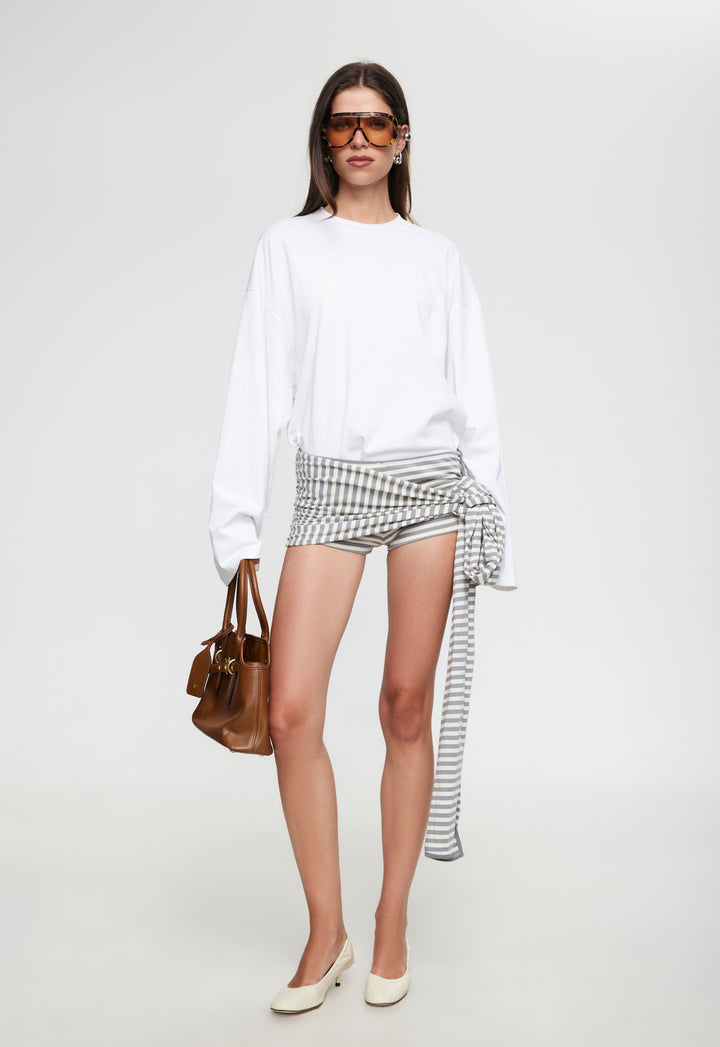 BLOOM SKORT - ASH STRIPE