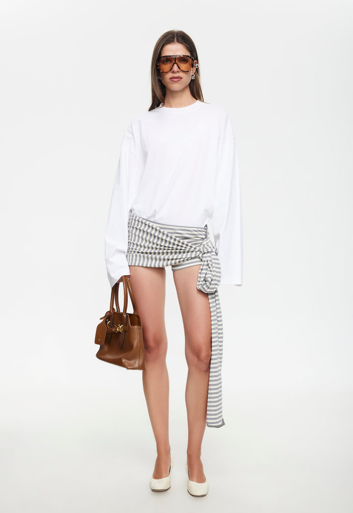 BLOOM SKORT - ASH STRIPE