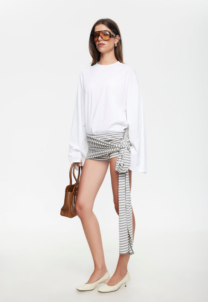 BLOOM SKORT - ASH STRIPE