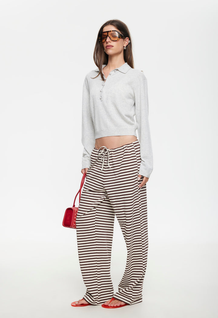 BLOOM PANT - DARK CHOCOLATE STRIPE