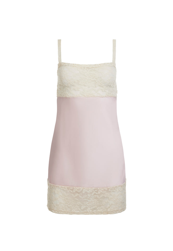 KISS & TELL MINI DRESS - SOFT PINK