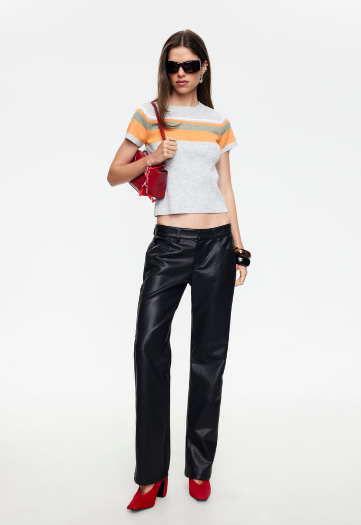 KISS & TELL KNIT TEE - SAFARI STRIPE