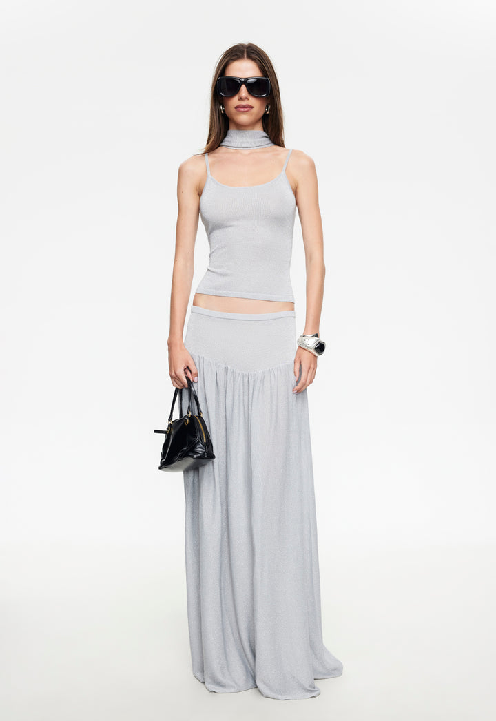 FIELD OF DREAMS MAXI SKIRT - SILVER