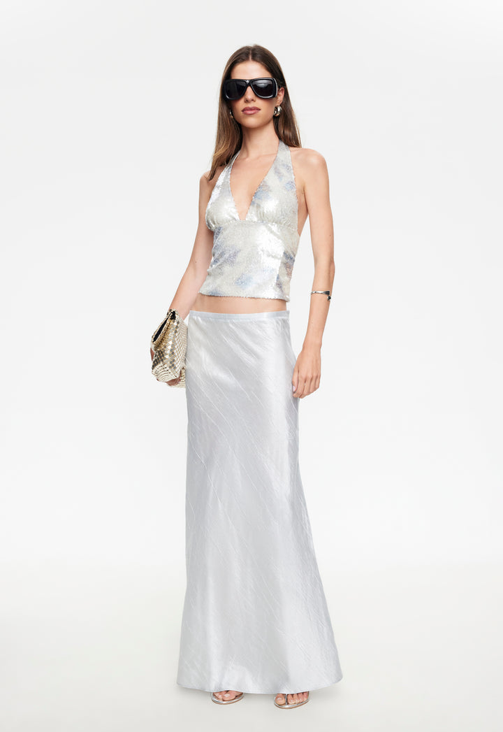 OPULENCE HALTER TOP - AQUA MIST