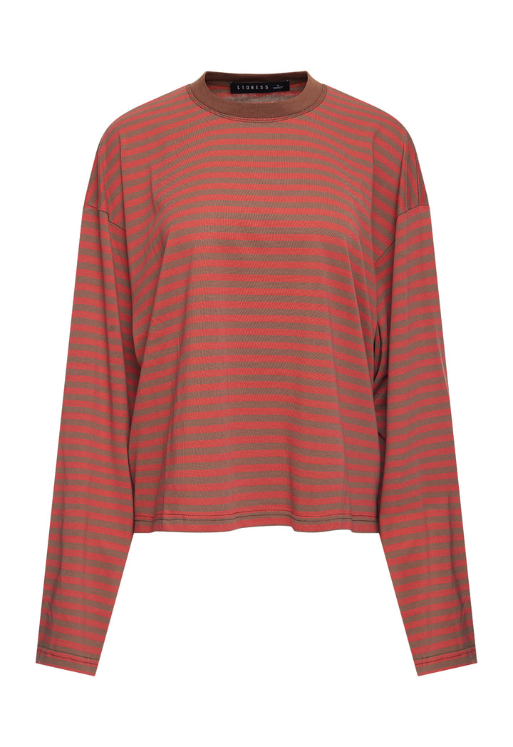 BLOOM LONG SLEEVE - LAVA COCOA STRIPE