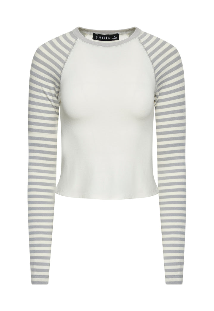 BLOOM BASEBALL LONG SLEEVE - VANILLA CLOUD STRIPE