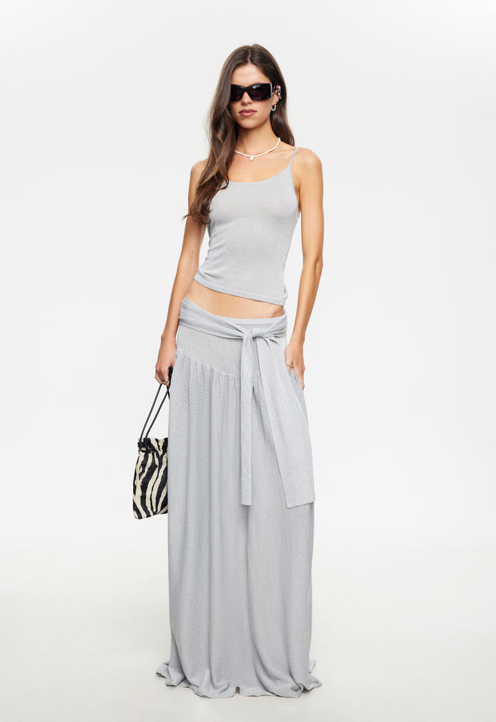 FIELD OF DREAMS MAXI SKIRT - SILVER
