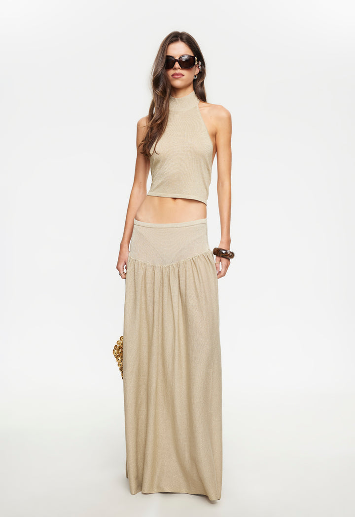FIELD OF DREAMS MAXI SKIRT - OYSTER