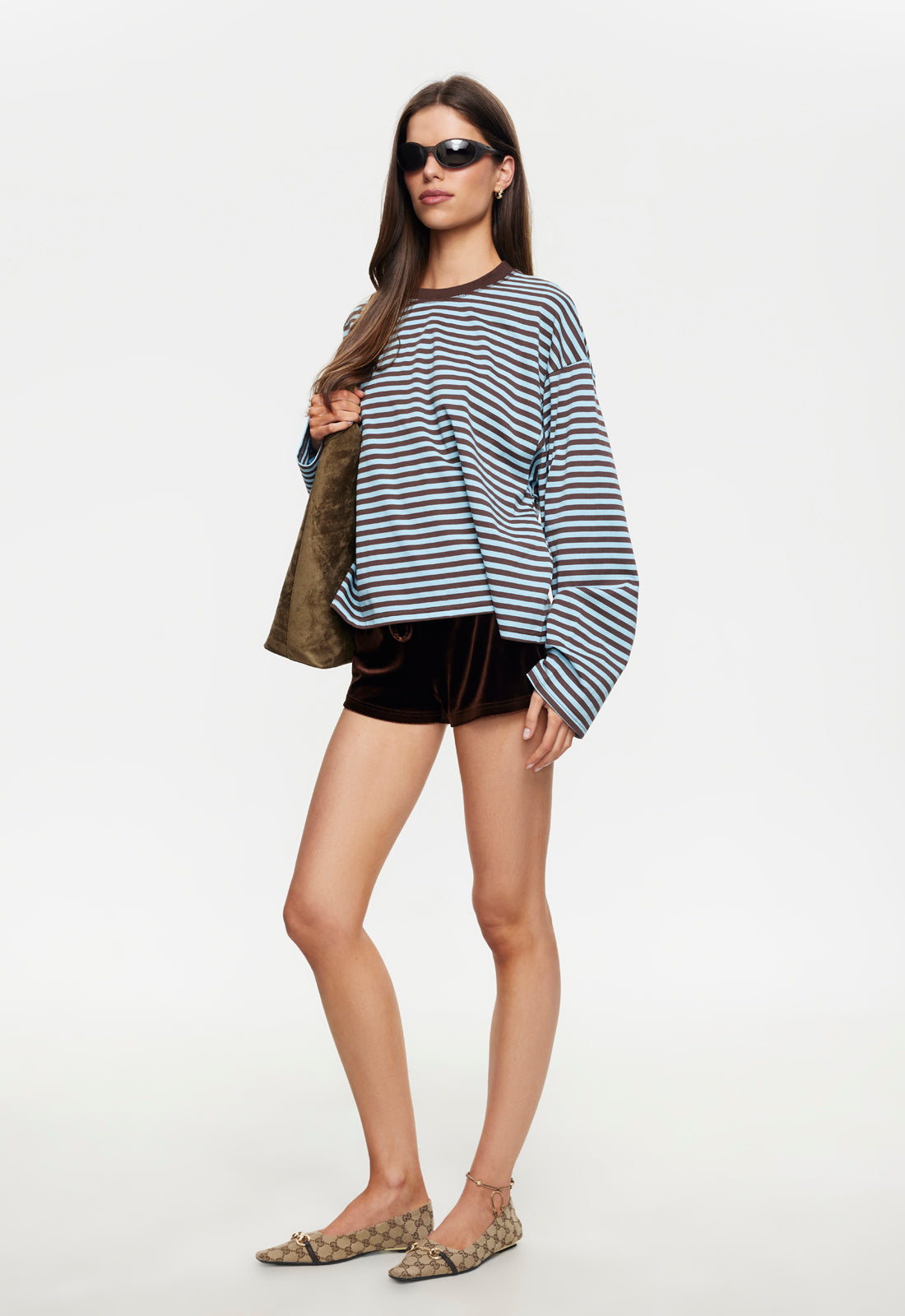 BLOOM LONG SLEEVE - CHOCOLATE SEA STRIPE