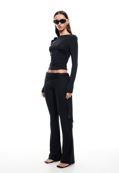 RENDEZVOUS LONG SLEEVE TOP - ONYX